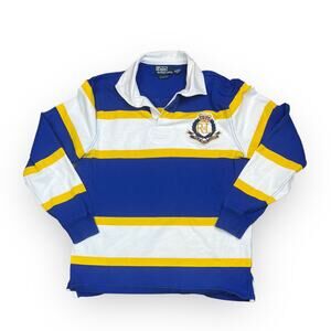 Polo Ralph Lauren Vintage 90s Rugby Striped Crest Embroidered Shirt
